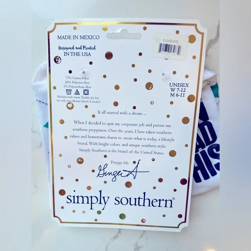 Simply Southern Game Day Socks Football Fall New in package. Unisex. Womens 7-12
